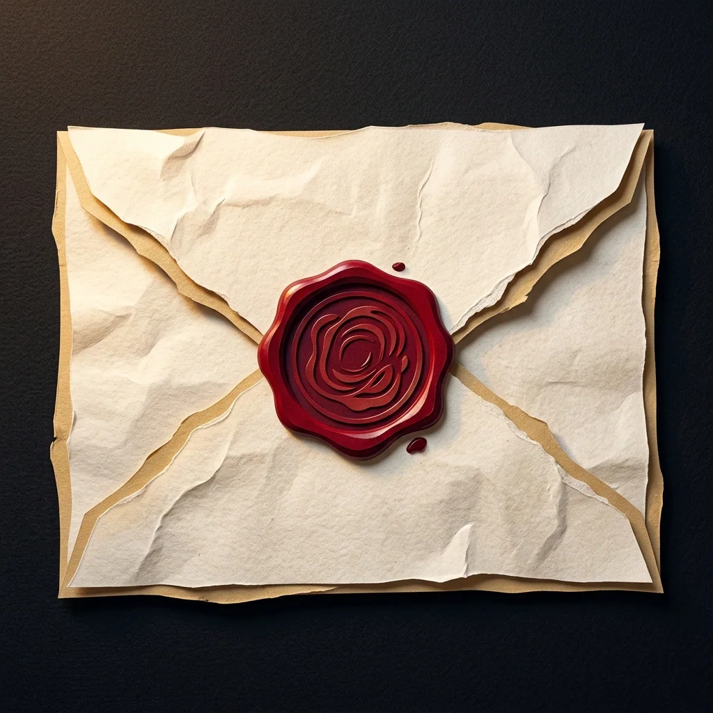 A sealed parchment letter
